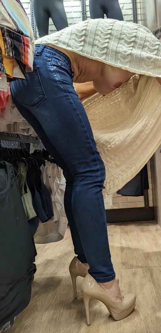 Shopping Trip Surprise: A Sneaky, Sexy View