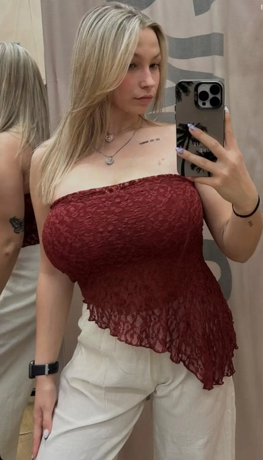 Quadruple trouble with this massive natural duo in a tight sweater