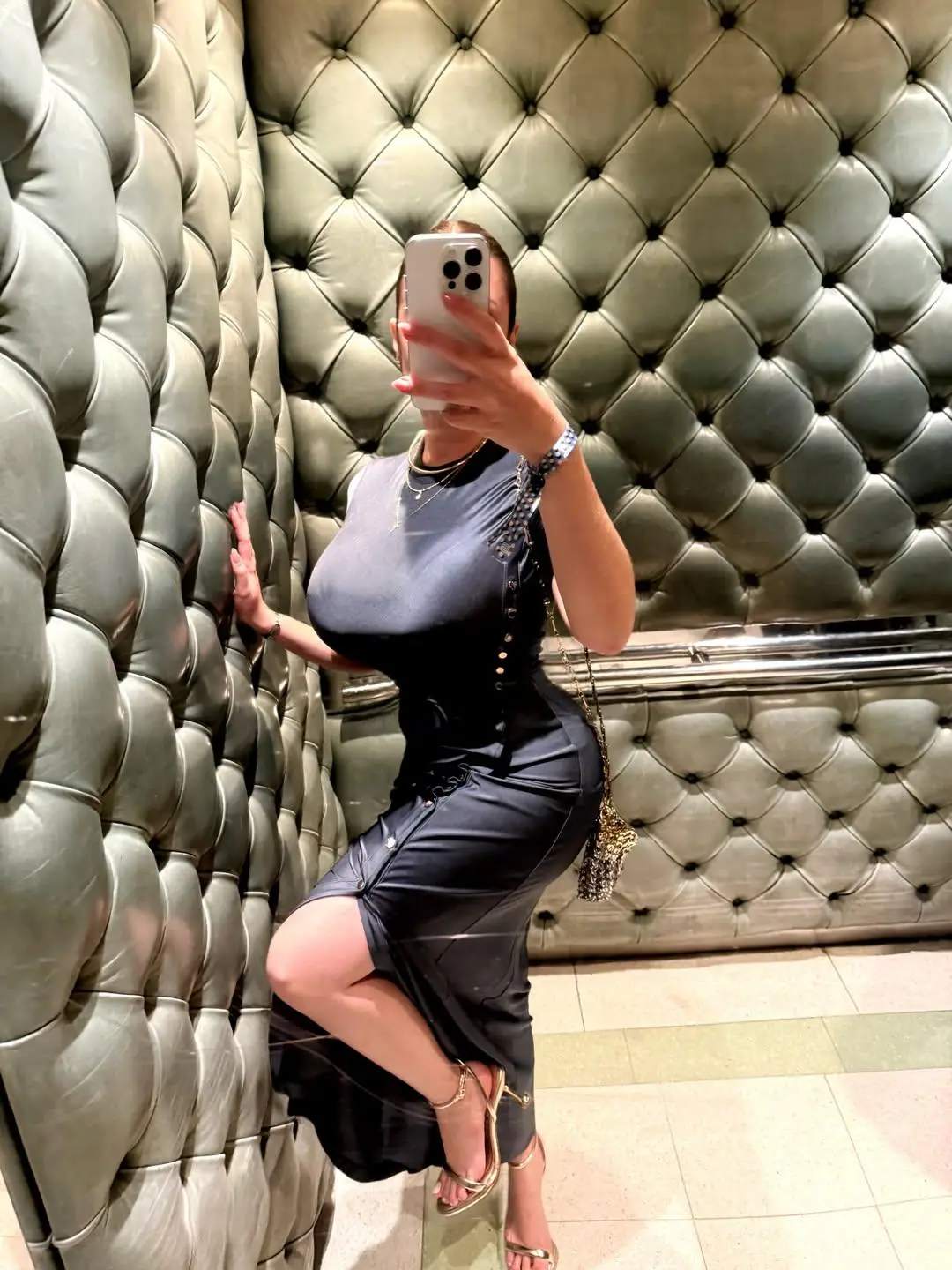 Stacked Chloe Shows Off Massive Fake Tits and Braless New Year Curves