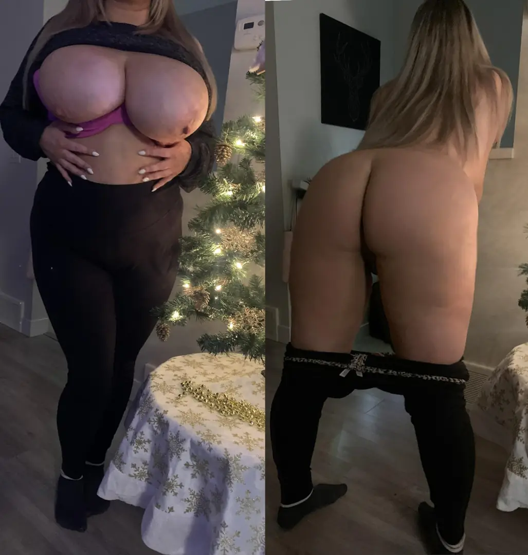 Straddling you for Christmas while you squeeze these perfect tits and fill me with a creampie