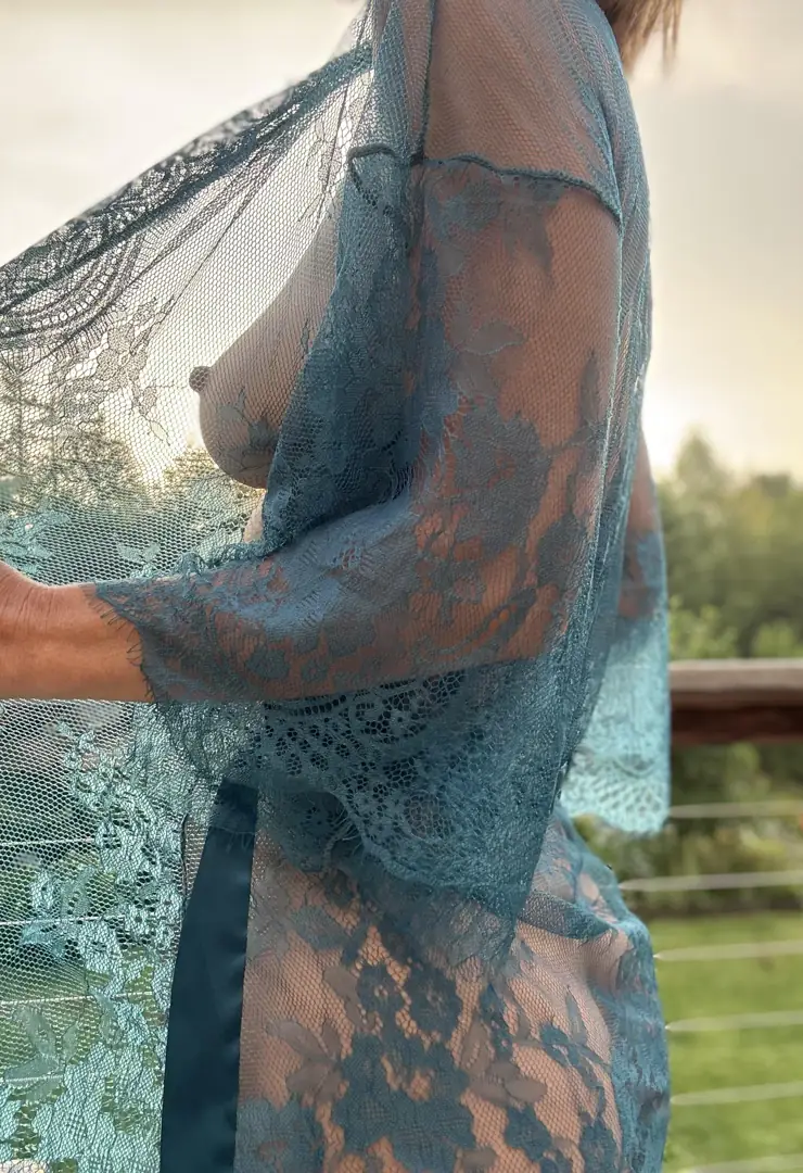 Stunning Side Breast Profile and Sexy Nip in Sultry Lace